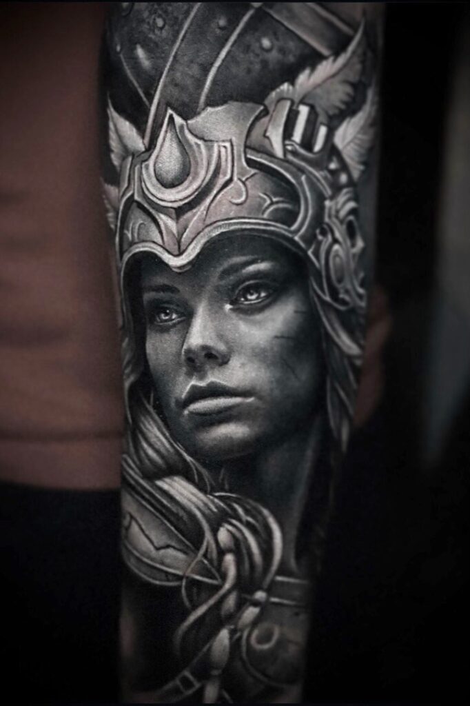 Realistic Viking Tattoo Innsbruck Tattoo Studio Woodpecker in Tirol