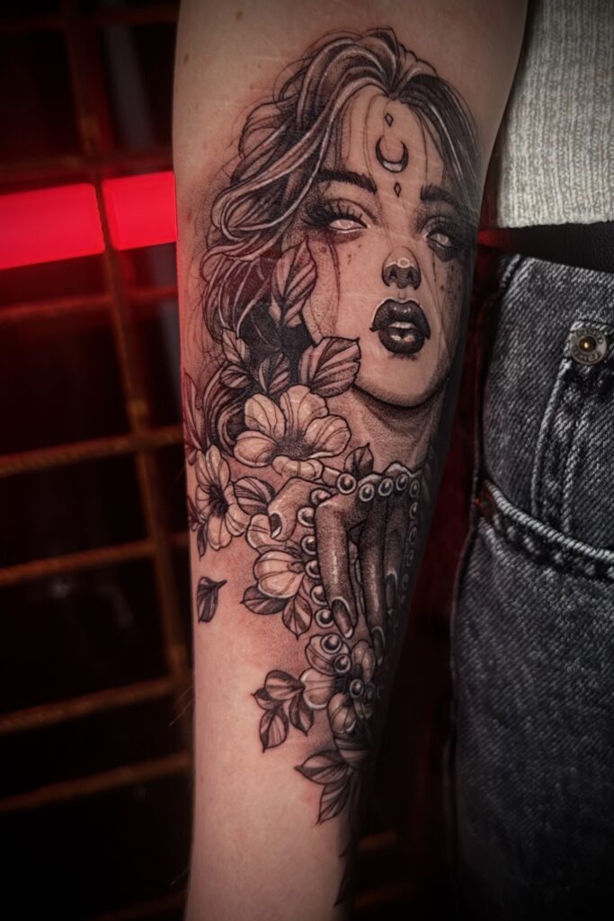 Narben Cover-Up im Tattoo Studio Innsbruck, Ergebnis Nachher